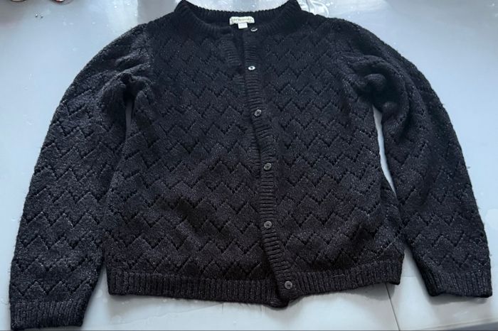 Beau cardigan gilet fille T 10 ans Vert Baudet couleur noir  Très bon état - photo numéro 3