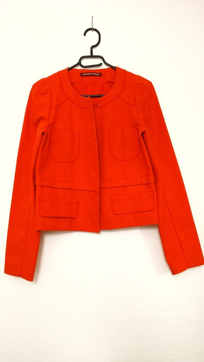 Veste blazer en tissu jacquard de la marque comptoir des cotonniers taille 36 orange - photo numéro 3