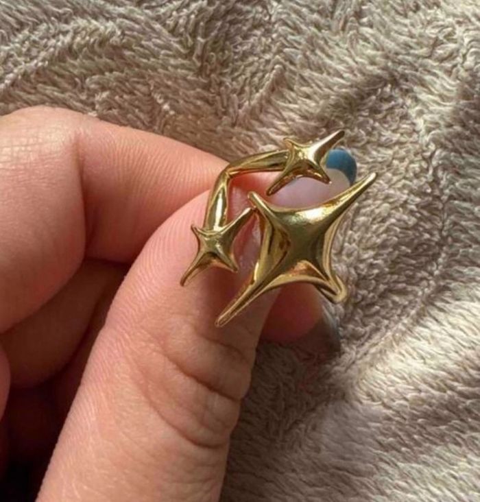 Bague Étoilesplaqué Or Ajustable - photo numéro 3
