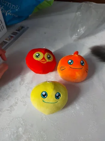 Lot 3 peluches rondes animaux