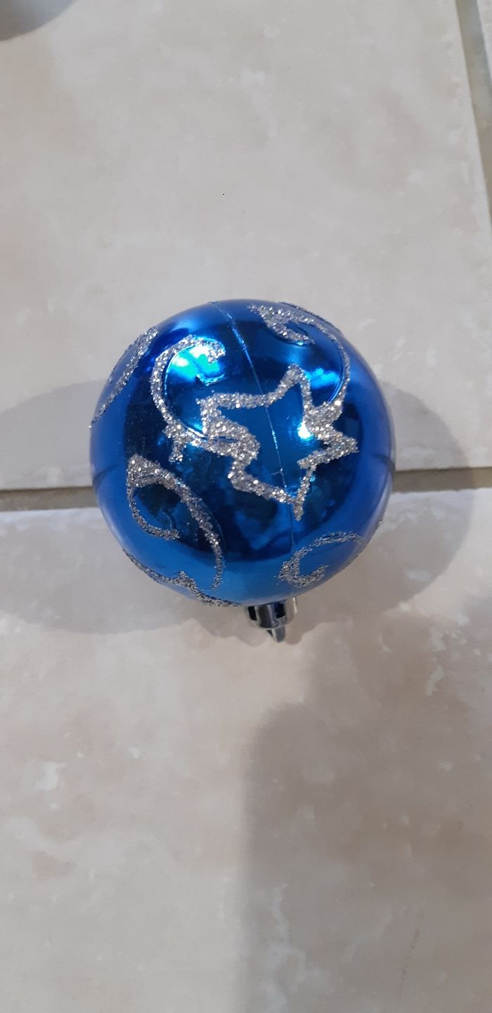 Boules de Noël  bleues et argent - photo numéro 3