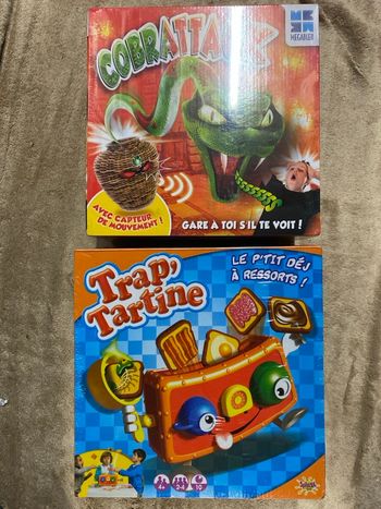 Lot de 2 jeux de société cobrattack et trap’tartine neufs