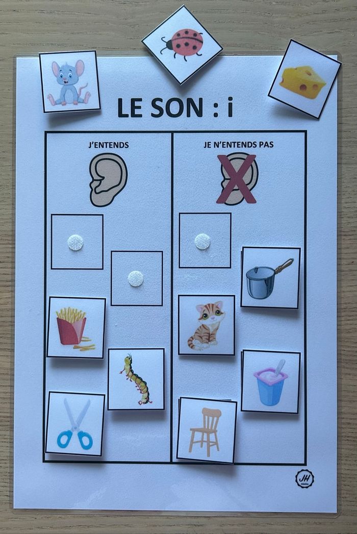 Fiche Montessori : J’entends : J’entends pas le son : i - photo numéro 2