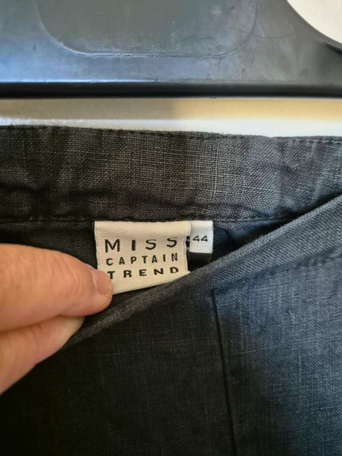 Pantalon en lin noir pour femme taille 44 - photo numéro 2