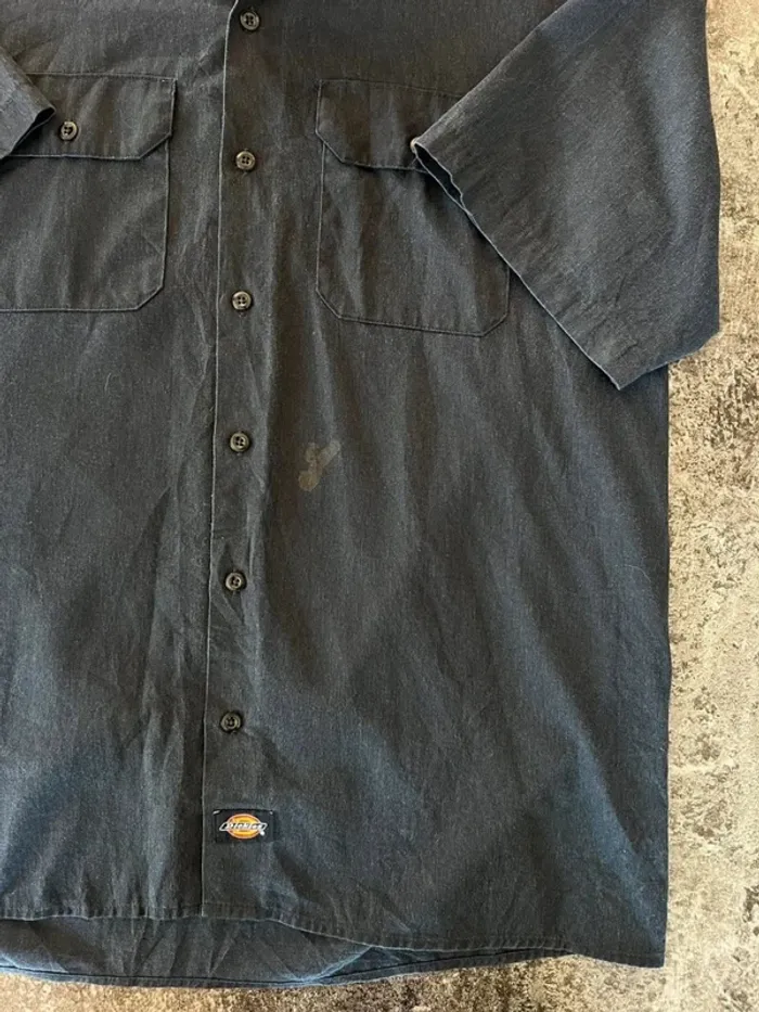 Chemise bleue marine manches courtes été homme Dickies taille XL Men shirt Herrenhemd Camicia uomo - photo numéro 4