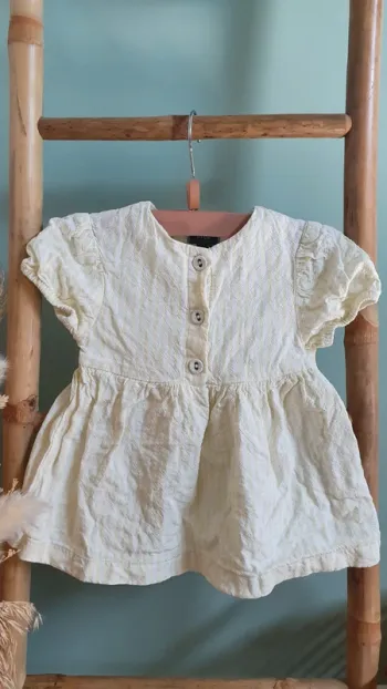 Robe rayée jaune/blanche