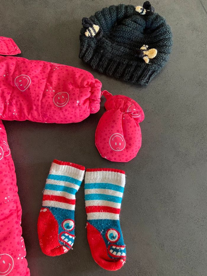 Combinaison ski fille chaussettes bonnet 24 mois - photo numéro 2