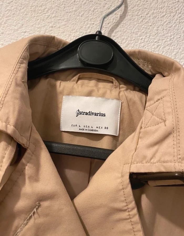 Veste Trench beige marron Stradivarius L - photo numéro 2