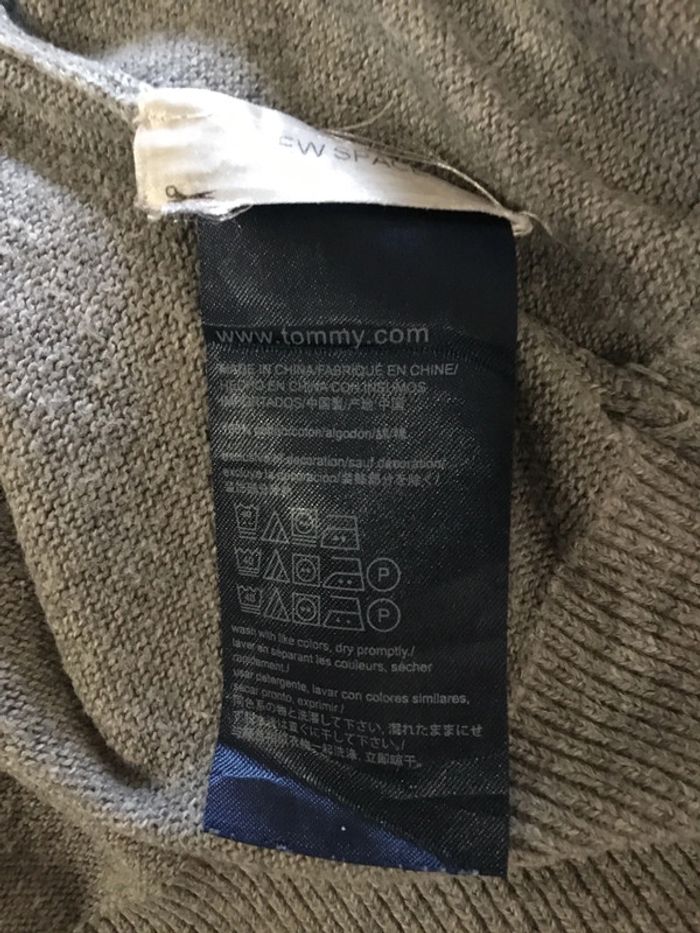 Pull col V pour homme Tommy Hilfiger gris chiné taille M 083 - photo numéro 9