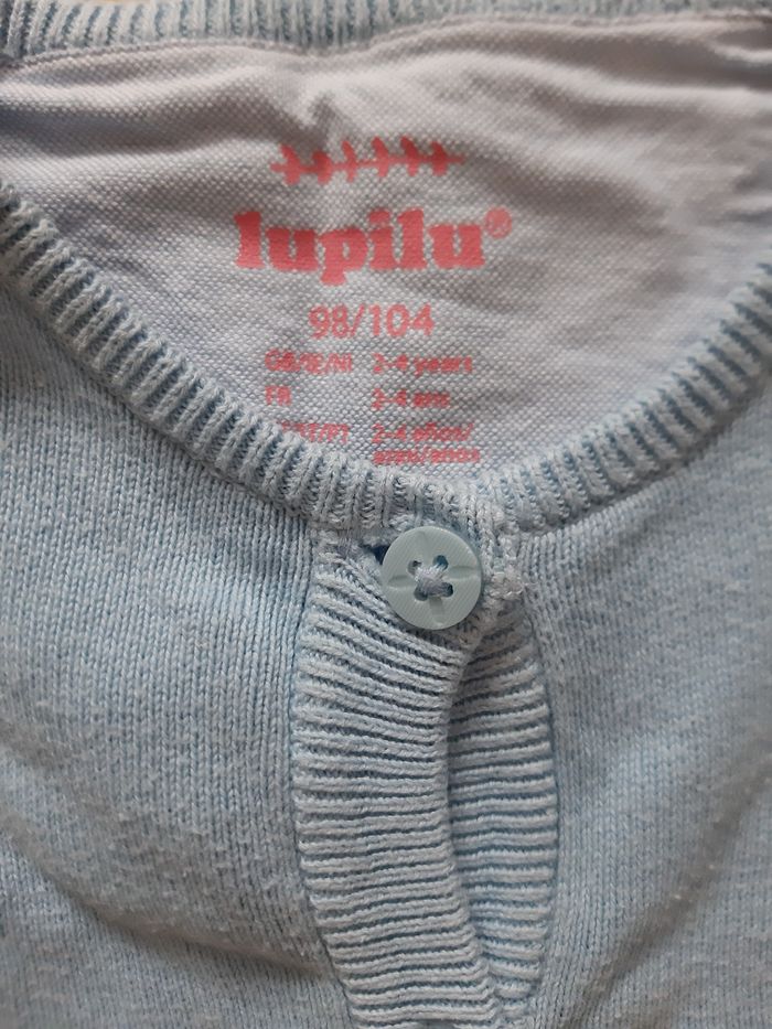 gilet en coton bleu clair fille - lupilu - 3 ans - photo numéro 4