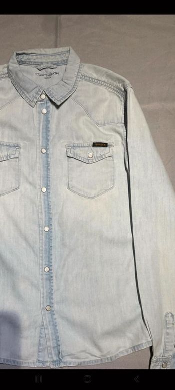 Chemise en jean bleu délavé 14 ans