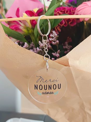 Porte clé acrylique merci nounou