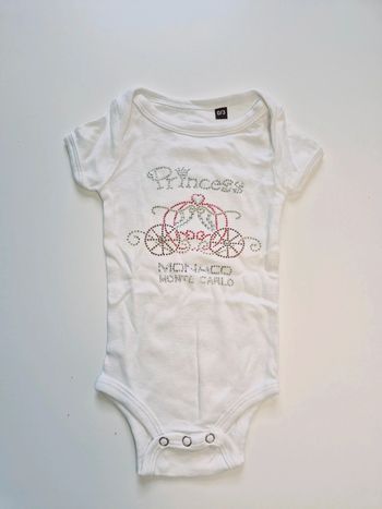 Body 3 mois Princess Monaco Monte Carlo avec pailletes