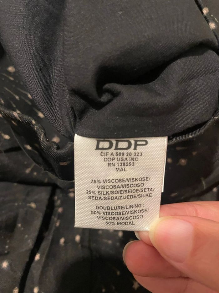 Jupe taille haute fluide évasée noir motifs doré avec ceinture DDP taille XS - photo numéro 7