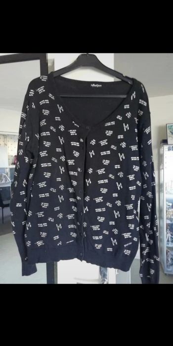 Joli Gilet laine fine noir & blanc