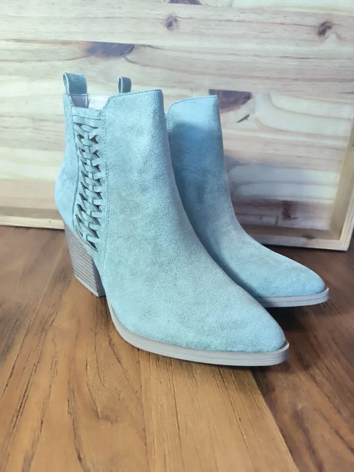 Bottines style Santiag courte 38 vert bleu - photo numéro 5