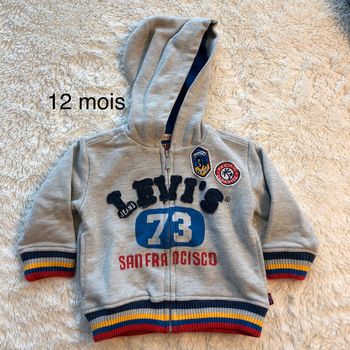 Gilet capuche Levis gris G12m