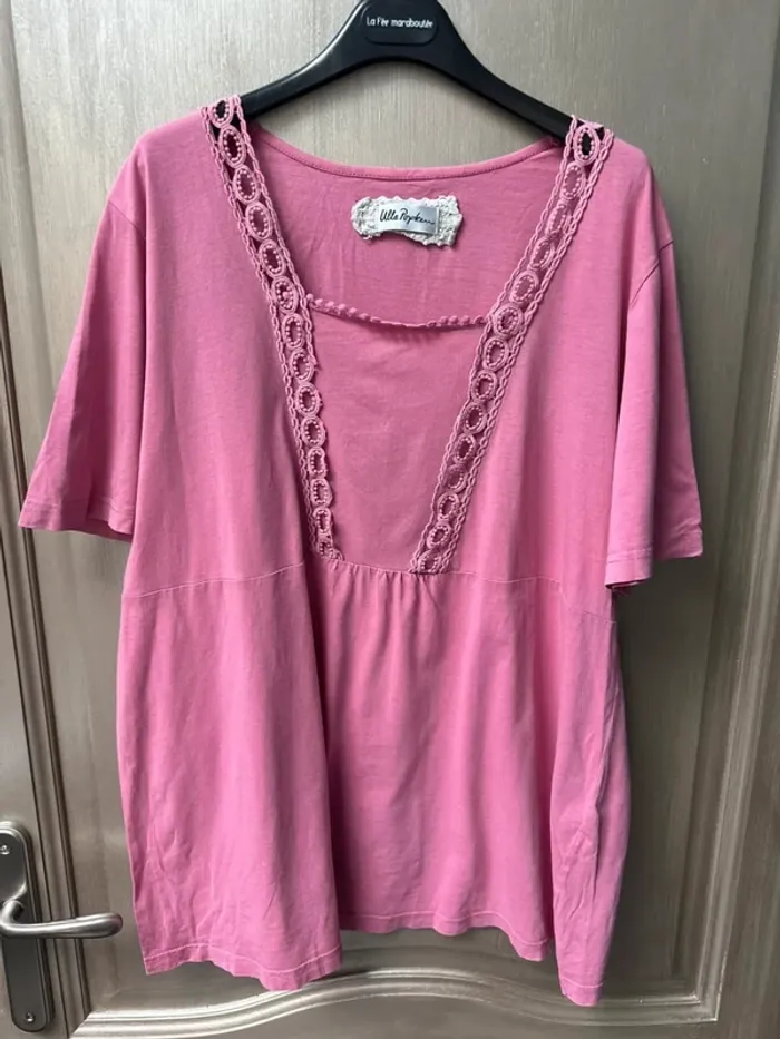 T-shirt manche courte rose Ulla Popken 48/50 - photo numéro 3