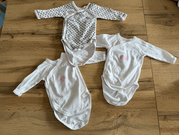 Lot de 3 bodies fille 1 mois Petit bateau