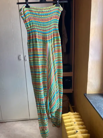 Superbe combo pantalon saroual ligné made in India tour en coton