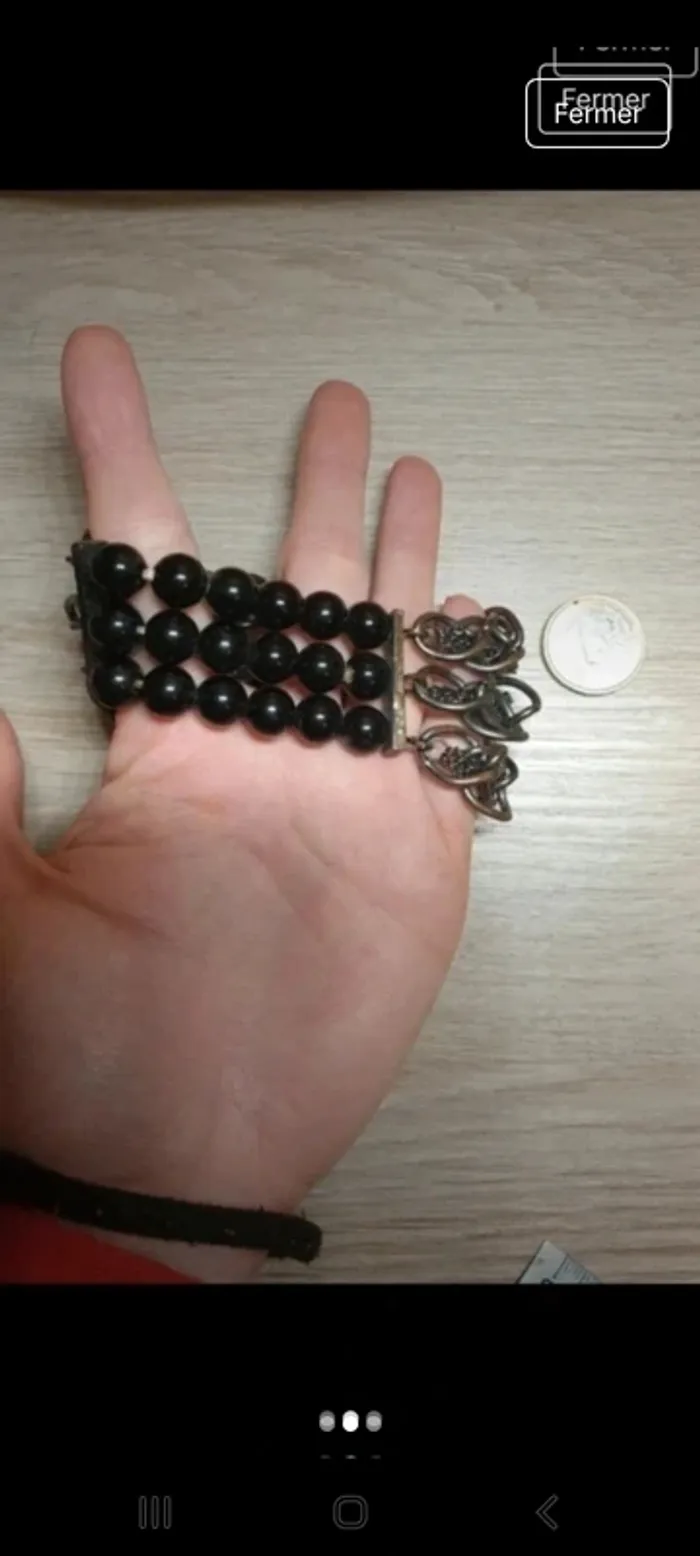 Magnifique bracelet élastique chaînes perles vintage - photo numéro 2