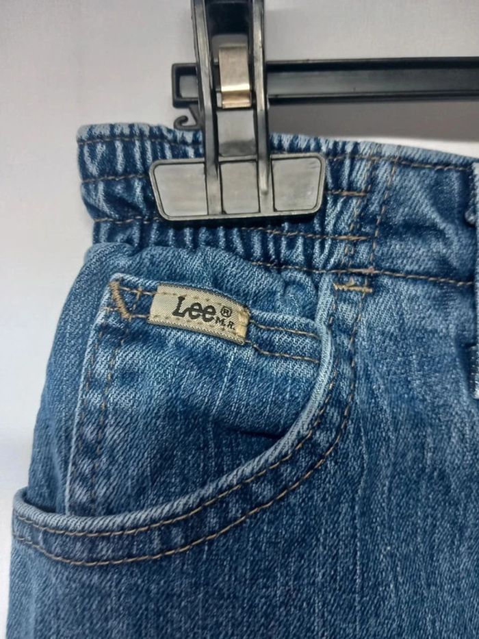 Jeans taille haute Lee vintage bleu foncé en coton - photo numéro 4