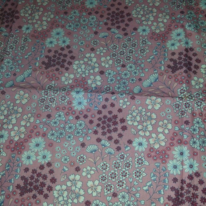 Coupon de coton rose fleurs - photo numéro 2