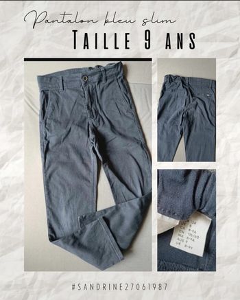Pantalon en coton bleu marine