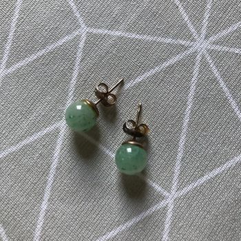 Boucles d’oreilles fantaisie boule verte