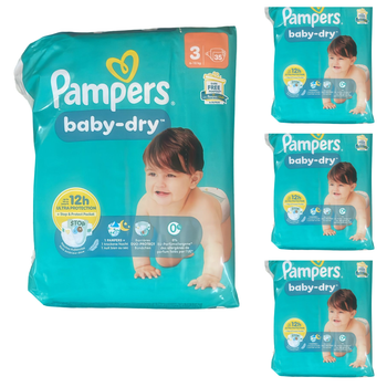 Lot de 140 Couches Pampers Baby Dry 6-10 kg Taille 3 Neuf