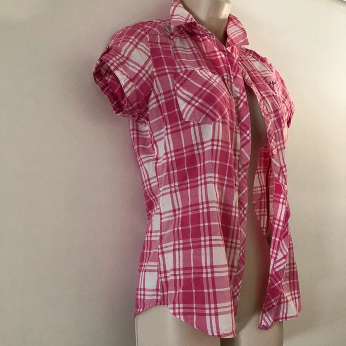 Chemise  kaporal  taille small /36 rose blanc strass - photo numéro 6