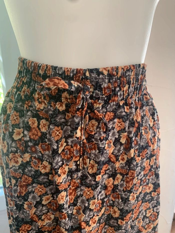 Jupe longue fleurie S-M taille élastique 100%coton - photo numéro 4