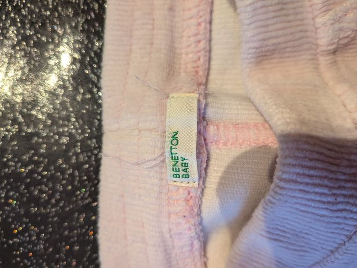 Pantalon Benetton velours rose pâle - photo numéro 2