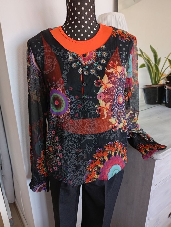 Blouse transparent Desigual femme 40