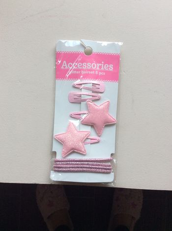 Lot Chouchous et barrettes paillettes rose Neufs