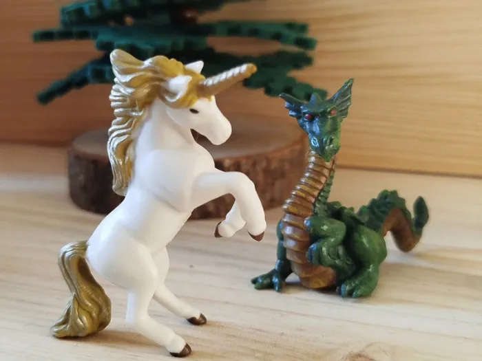 PAPO mini figurines personnages - licorne - dragon - photo numéro 7