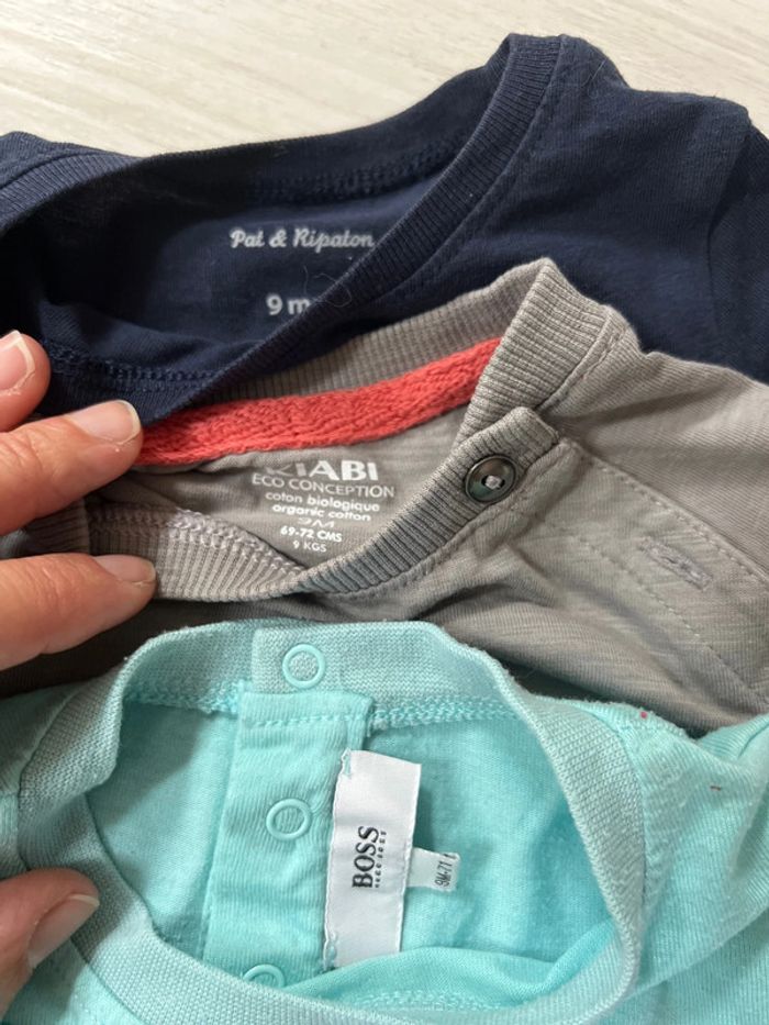 Lot 3 t-shirt manches courtes 9 mois - photo numéro 5