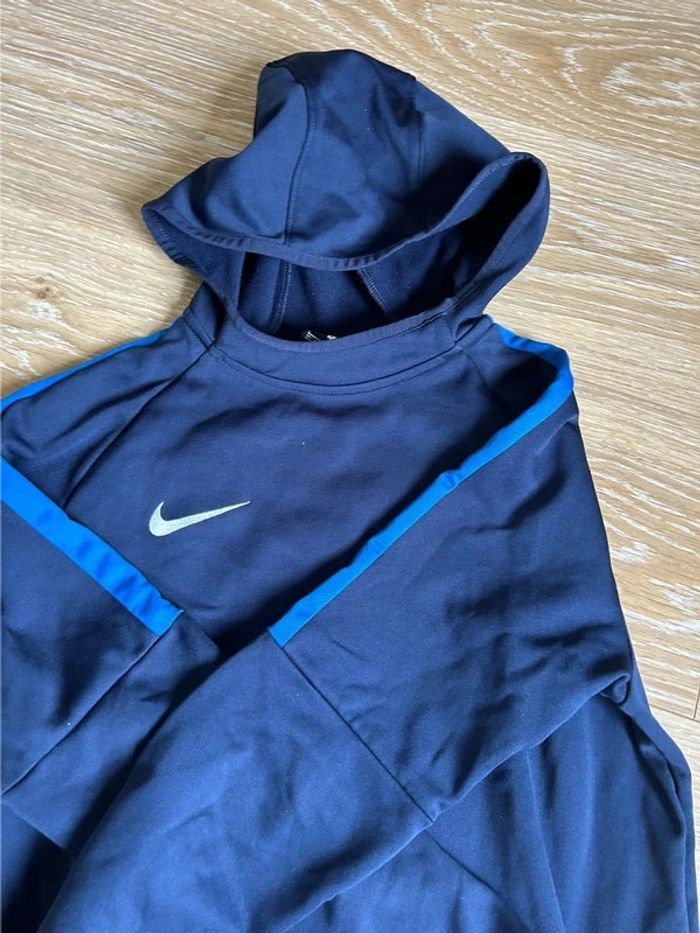 Sweat-shirt a capuche d’entraînement - dri fit - Nike bleu marine foot -16 ans - photo numéro 4