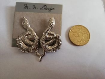 Magnifiques b o serpent strass vintage authentique neuves