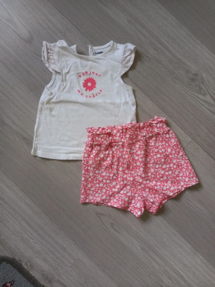 Ensemble été short + tshirt fille