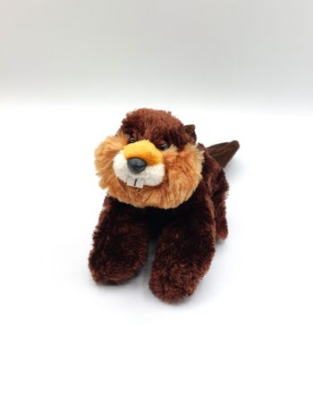 Peluche petit castor marron beige AURORA World 25 cm doudou