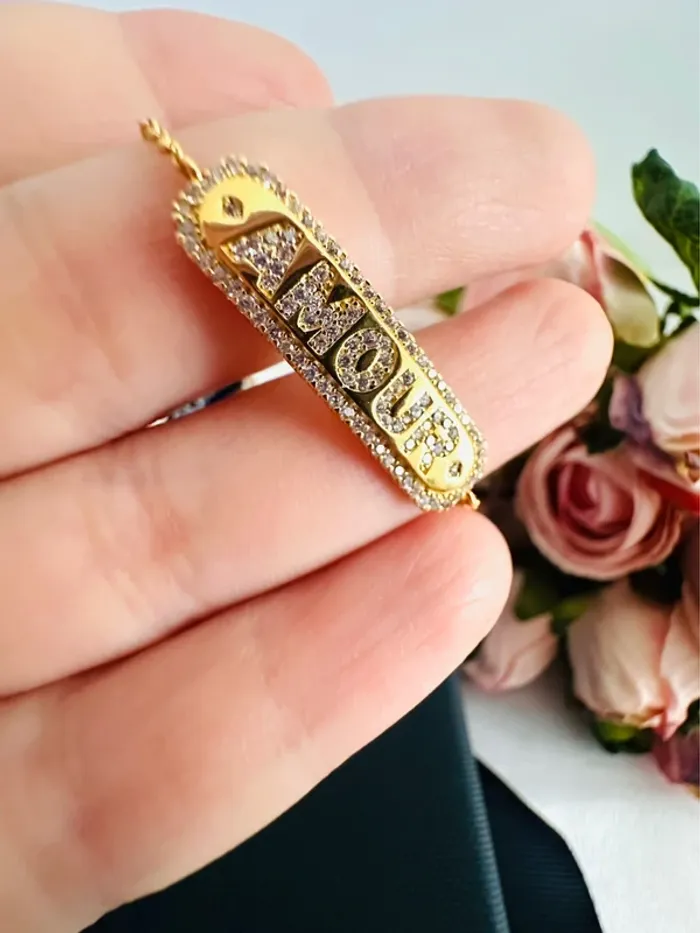 💕Bracelet APM Monaco « amour » doré zircons - photo numéro 9