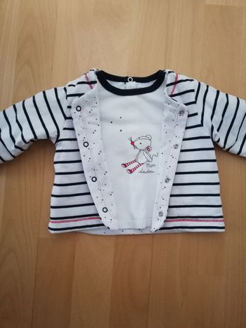 Ensemble Gilet + T-shirt, 6 mois, SERGENT MAJOR, en très bon état
