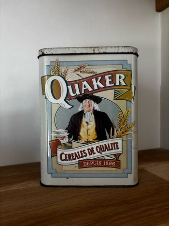 Vintage ancienne boîte en métal Céréales Quaker