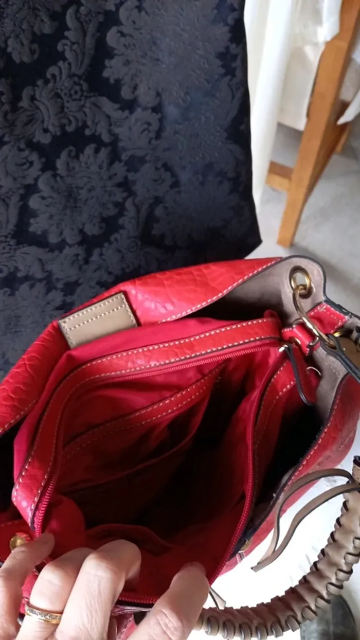 Sac besace rouge - photo numéro 4