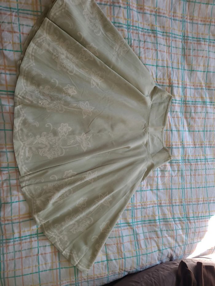 Jupe longue trapèze, vert anis, taille 38 - photo numéro 5