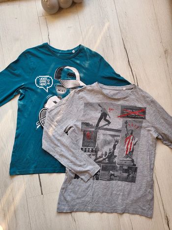 Lot de 2 tee shirts 14 ans manches longues garçon c&a neufs