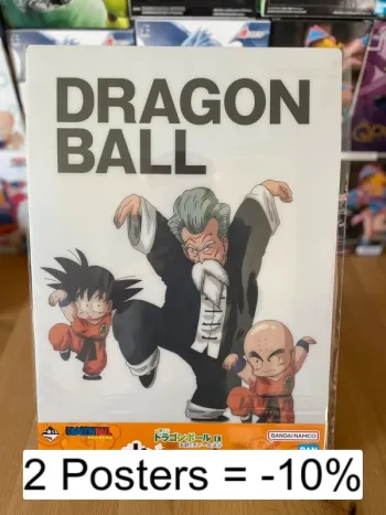 Dragon Ball - Poster plastique A3 Jackie Chun, Krillin & Son Goku - Ichiban Kuji Dragon Ball EX