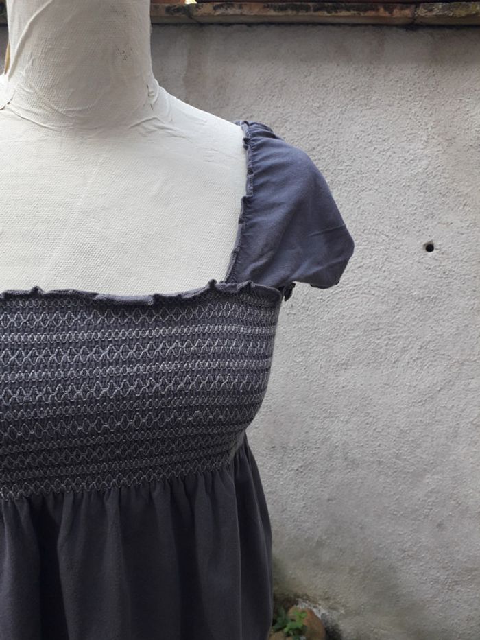 Tunique smocks brodés sur la poitrine - photo numéro 2