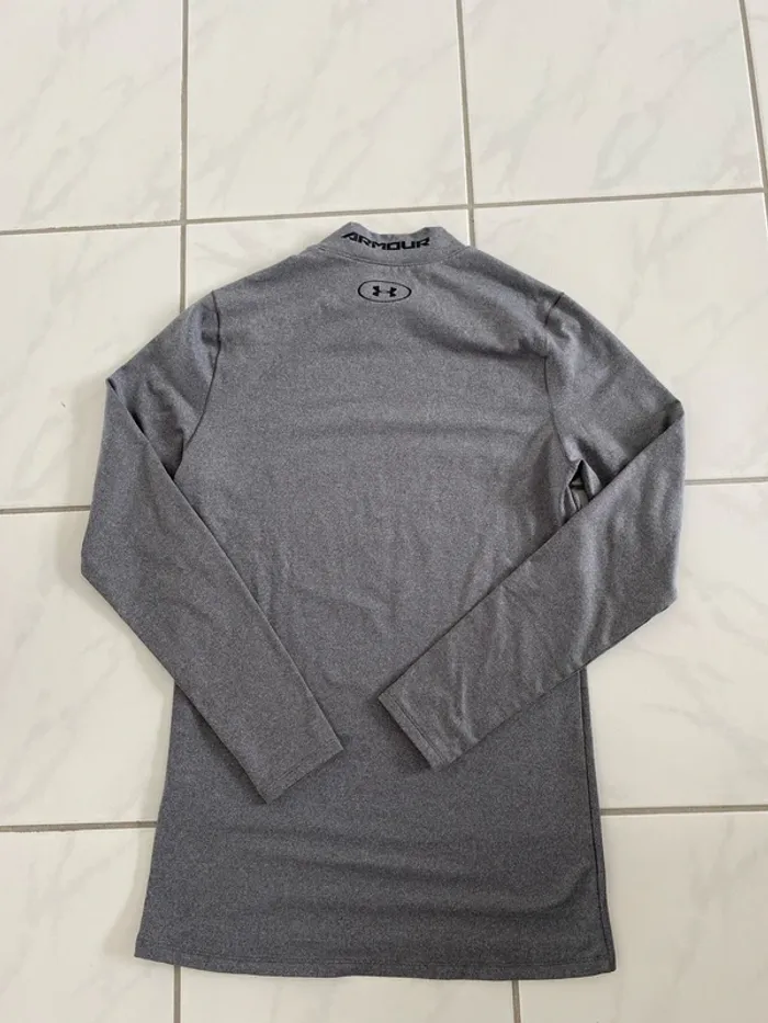 Veste de training Under Armour homme gris chiné coupe ajustée, intérieur duveteux chaud Taille S/M - photo numéro 5